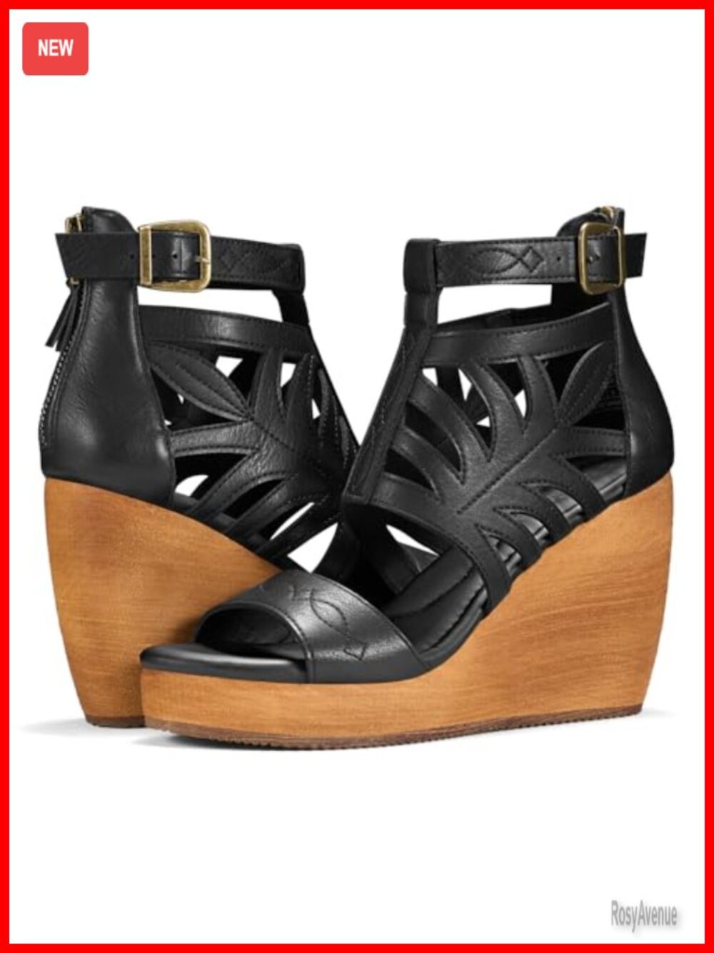 Rollda Women's Wedge Sandals Platform High Heels Comfort Zip Western